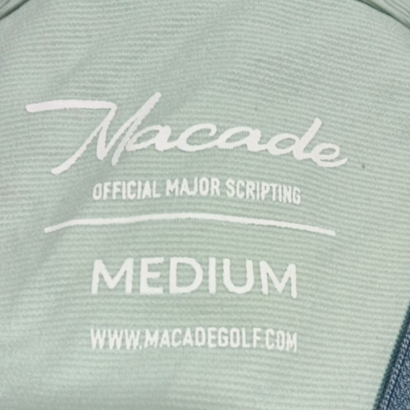 Macade Green Long Sleeve 1/4 zip Golf Shirt M Official Major Scripting - Picture 3 of 5